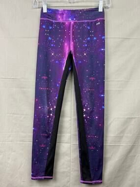 More Than Magic Girls Purple Galaxy Design Leggings, Size M (7/8)